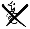 Should not eat symbol food contact materials - do not eat symbol