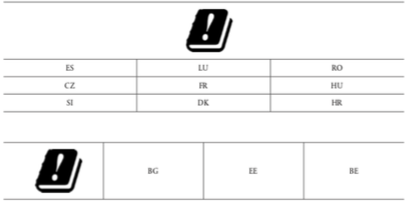 Two examples of Harmonised radio frequencies labels