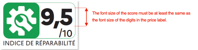 Indice de réparabilité score font size