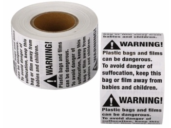 Plastic Tape bags warning